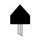 1-1/8" x 1-1/8" Mounted Points PT-60Q White A Shaped