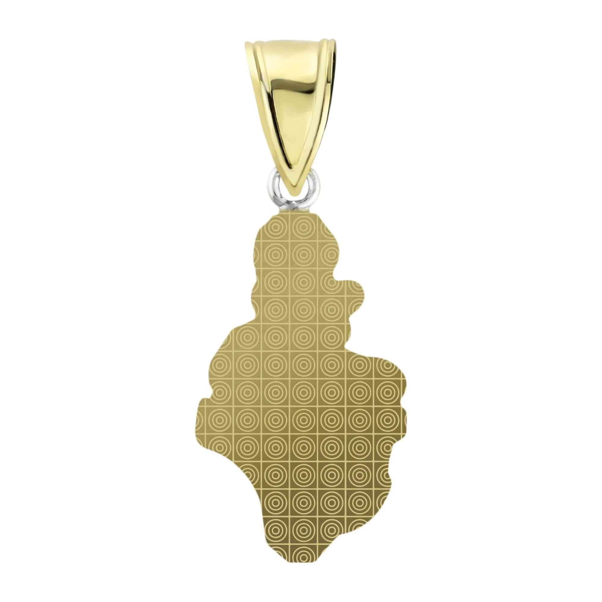 1 3/8"  Nugget Charm Pendant 10K Yellow Gold