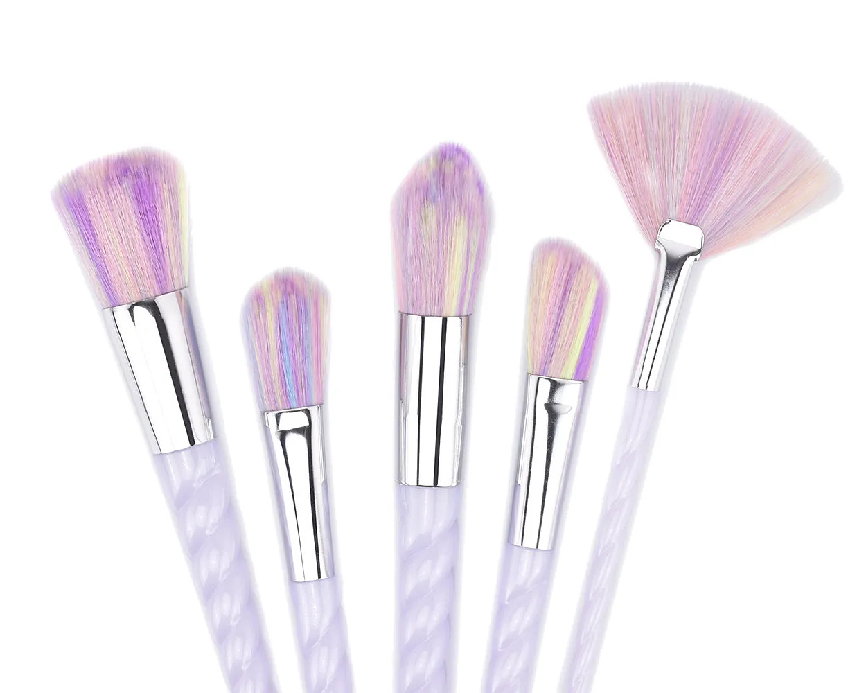 10 Pcs Professional Makeup Brush Set with Diamond Bag - Silver