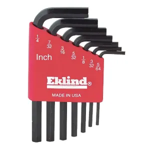 10107 Eklind Hex-L L Shaped Hex Key Set,Short,7pc,5/64"-1/4"