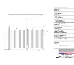 120" x 36" Flat Top Double Drive Gate