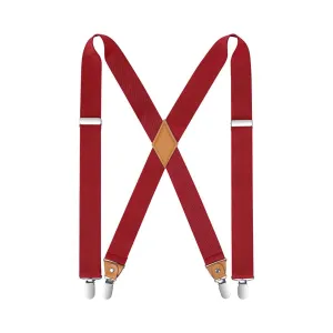 1.4 inch Adjustable Suspender with 4 Clips - A6-RED
