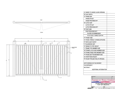 144" x 72" Flat Top Double Drive Gate