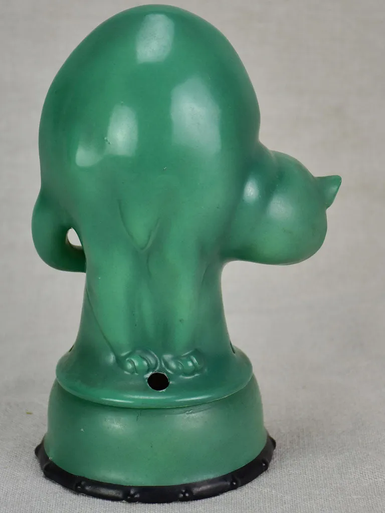 1930's French children's lamp - blue / green cat