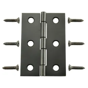 2-1/2 x 1-9/16" Ornamental Bronze Plated Steel Butt Hinges (4 pcs.)