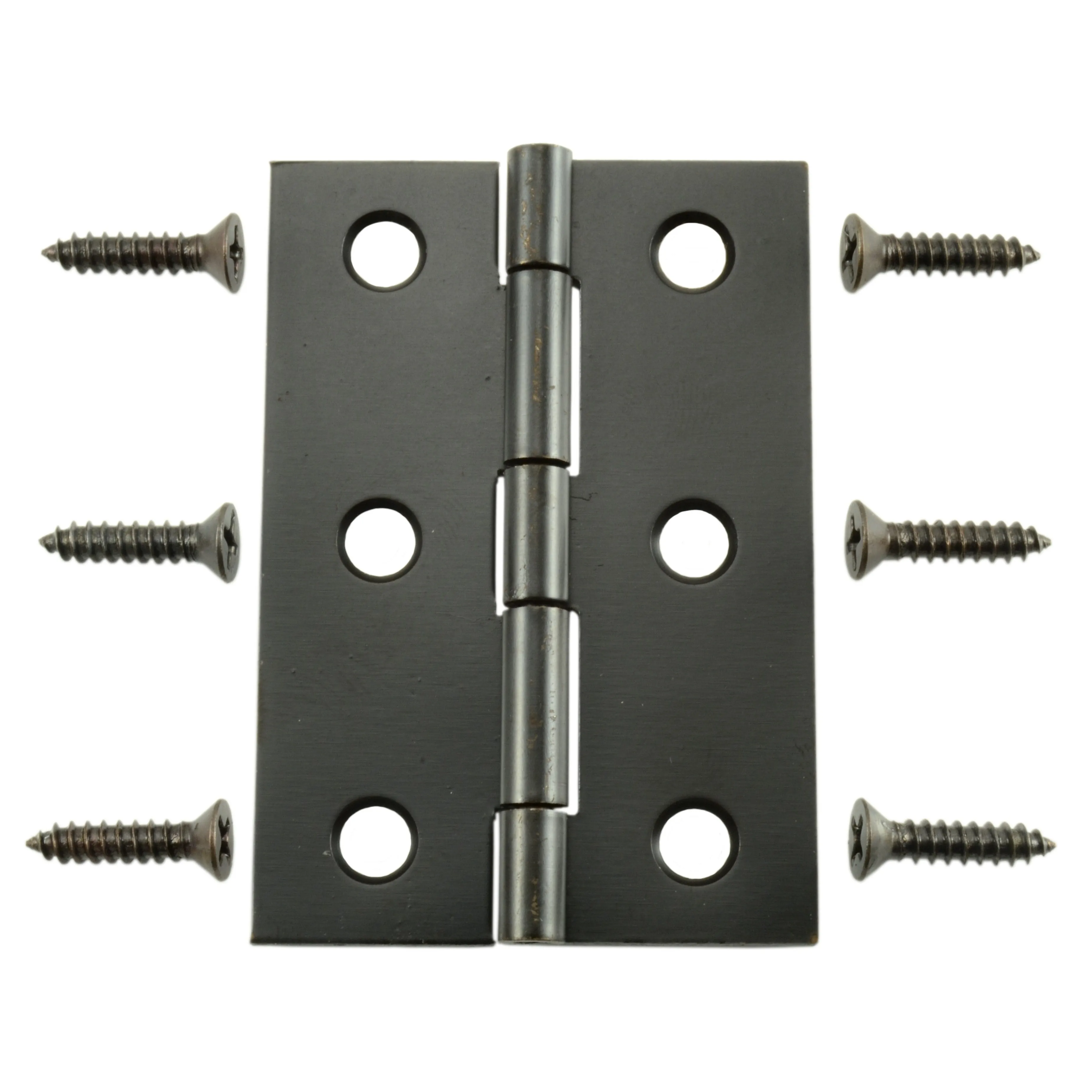 2-1/2 x 1-9/16" Ornamental Bronze Plated Steel Butt Hinges (4 pcs.)