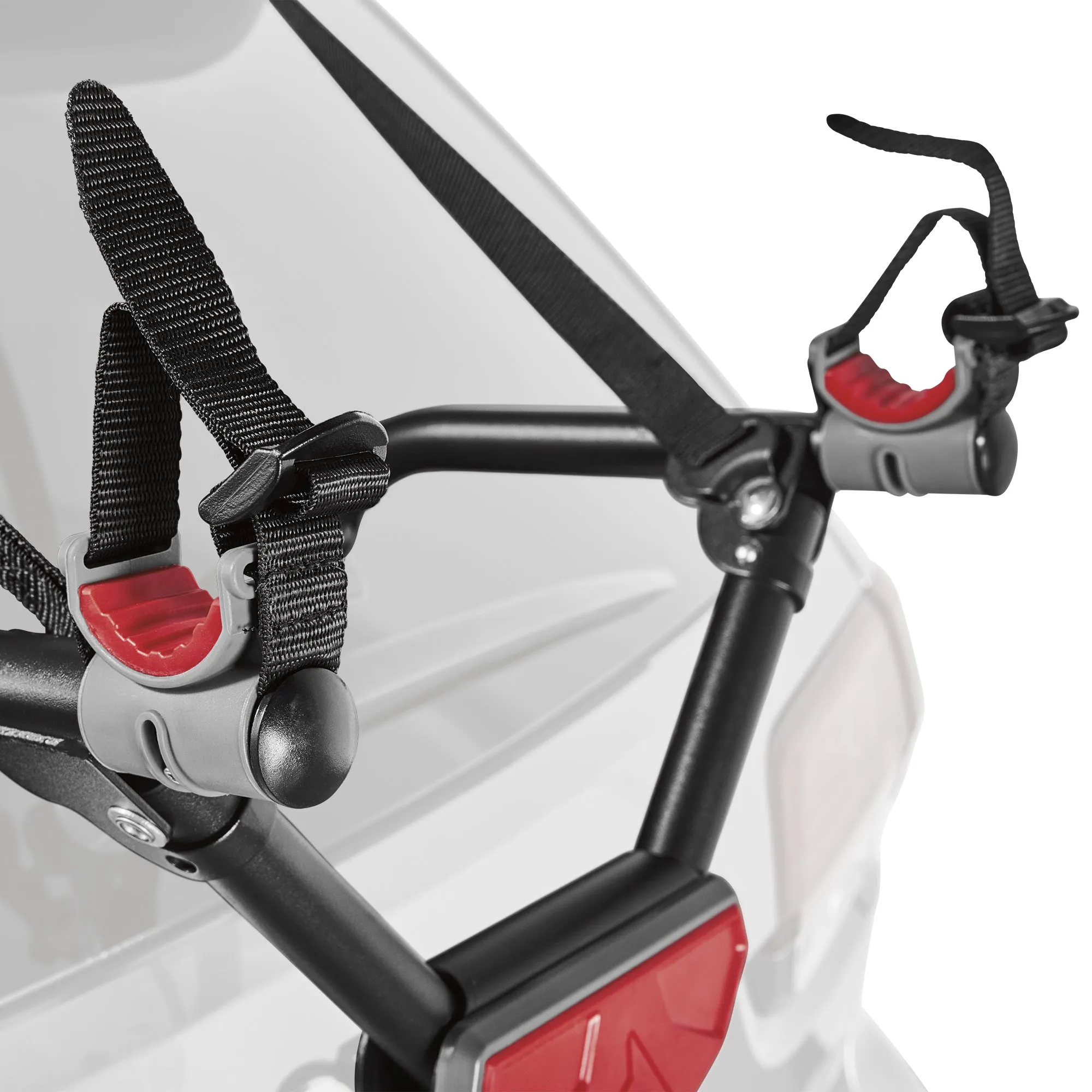 2-Bicycle Ultra Compact SUV Trunk Mounted Bike Rack Carrier w/ Secure Individual Tie-Downs