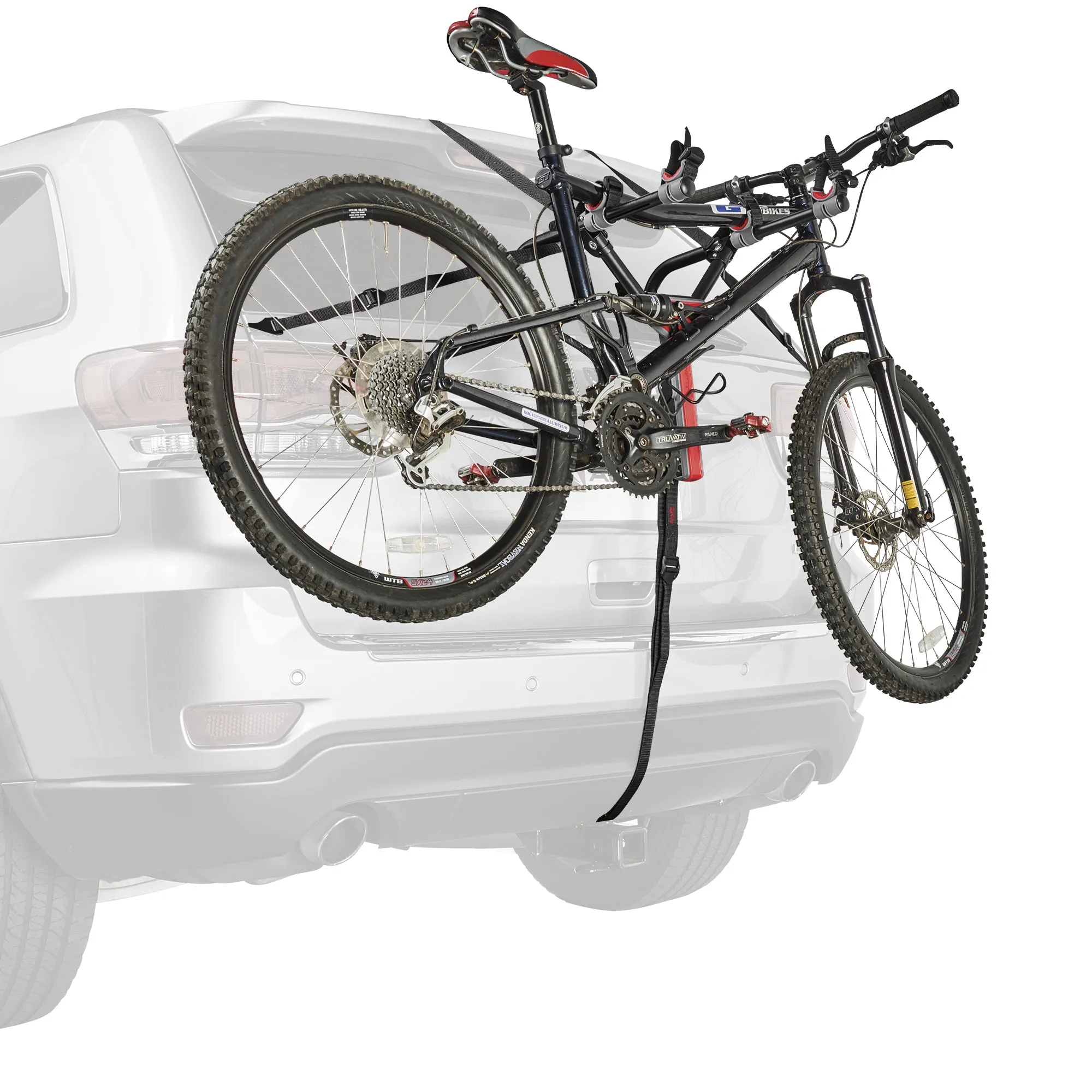 2-Bicycle Ultra Compact SUV Trunk Mounted Bike Rack Carrier w/ Secure Individual Tie-Downs