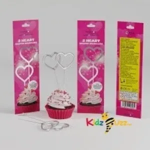 2 x Silver Heart Shaped Sparklers