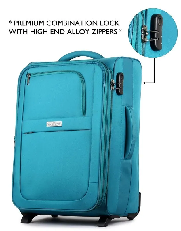 20 Inch Softsided Suitcase - Turquoise, Combination Lock | Spacious | Travel Essential