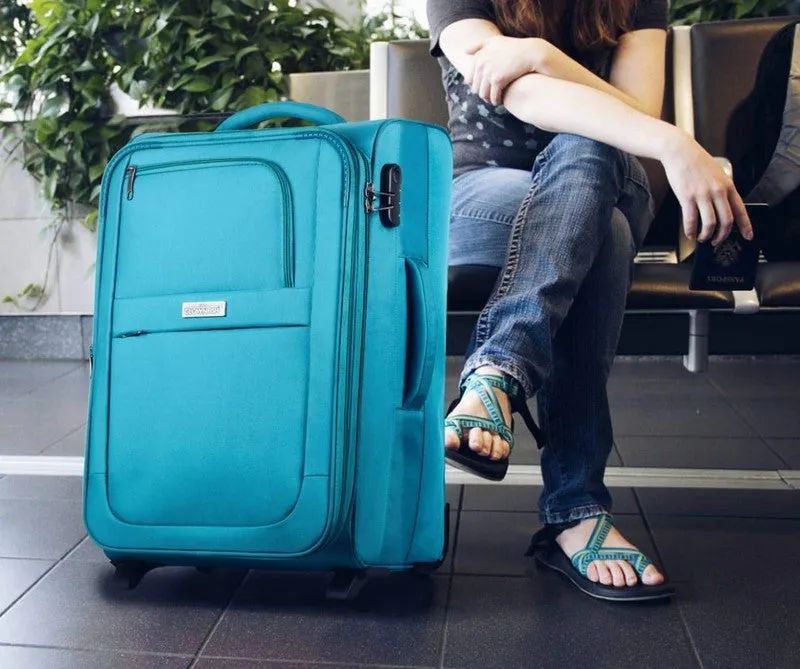 20 Inch Softsided Suitcase - Turquoise, Combination Lock | Spacious | Travel Essential