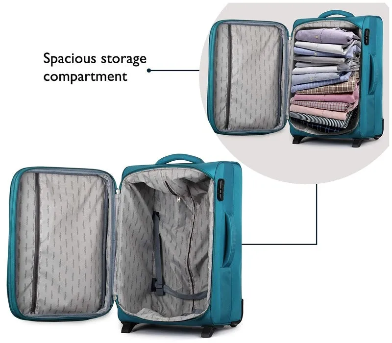 20 Inch Softsided Suitcase - Turquoise, Combination Lock | Spacious | Travel Essential