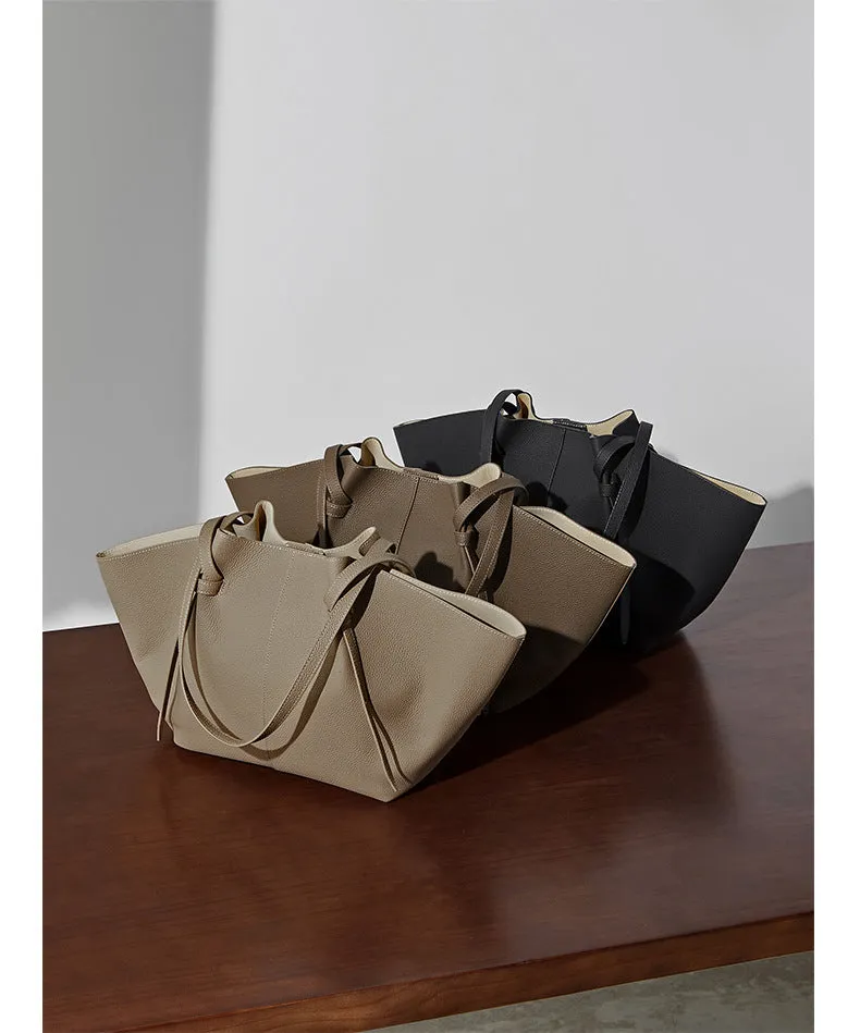 25CM large capacity genuine leather bat carrying wing tote bag 2802 grey