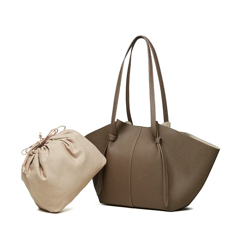 25CM large capacity genuine leather bat carrying wing tote bag 2802 grey