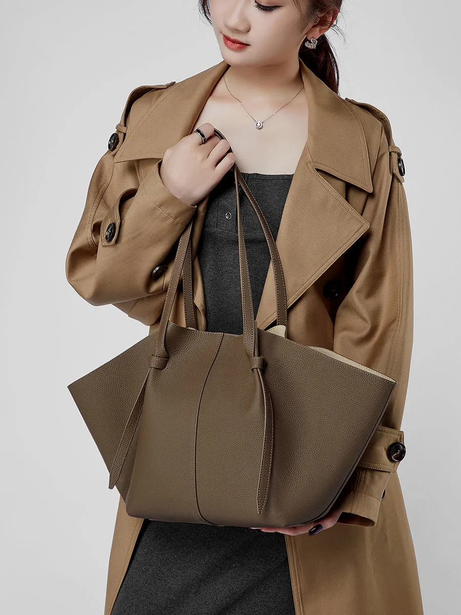 25CM large capacity genuine leather bat carrying wing tote bag 2802 grey