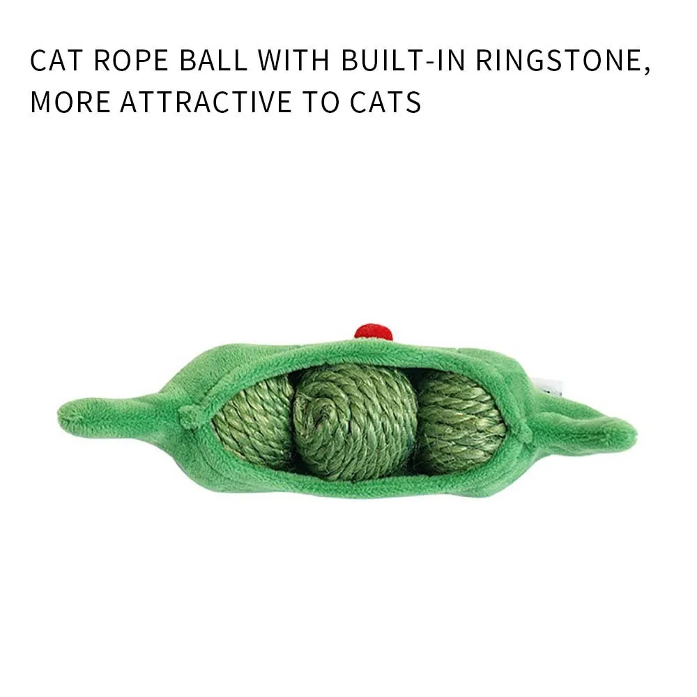3 PCS Cat Toy Balls Interactive Pet Play Balls Sisal Rope