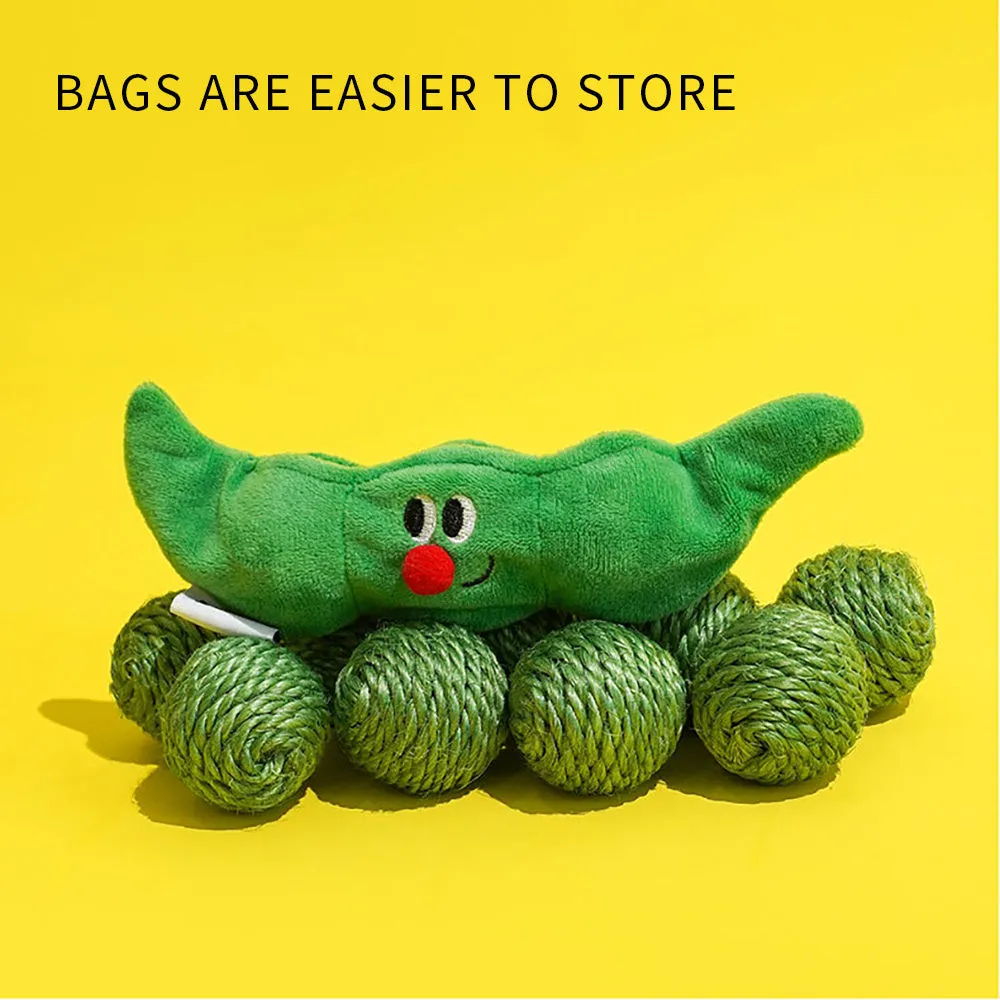 3 PCS Cat Toy Balls Interactive Pet Play Balls Sisal Rope