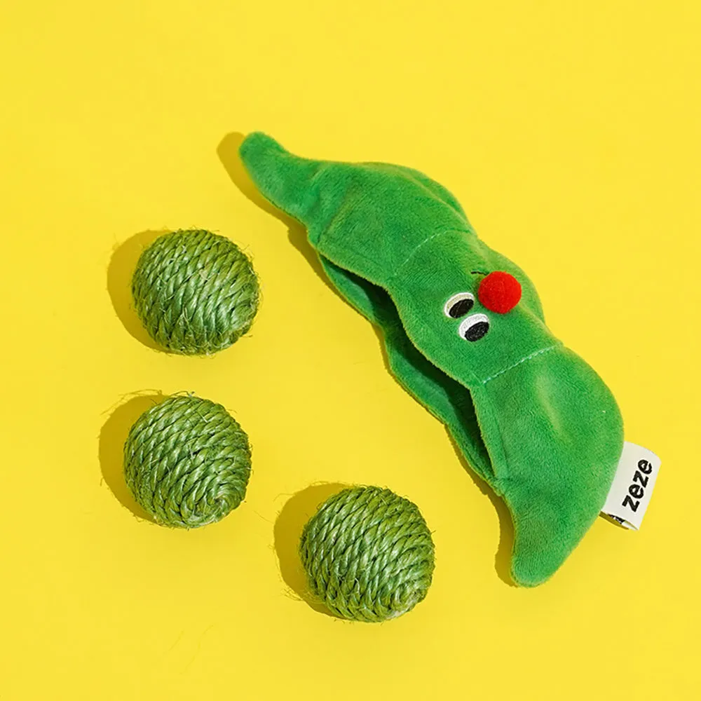 3 PCS Cat Toy Balls Interactive Pet Play Balls Sisal Rope