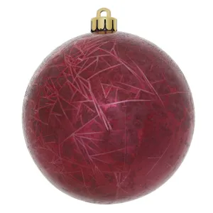 3" Burgundy Crackle Ball Ornament UV Drill 12/Bg