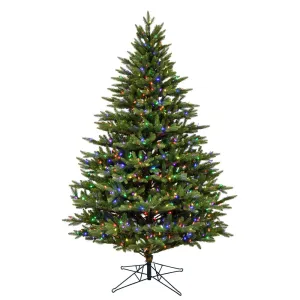 6.5' x 51" Douglas Fir Artificial Christmas Tree Multi-colored Dura-Lit LED