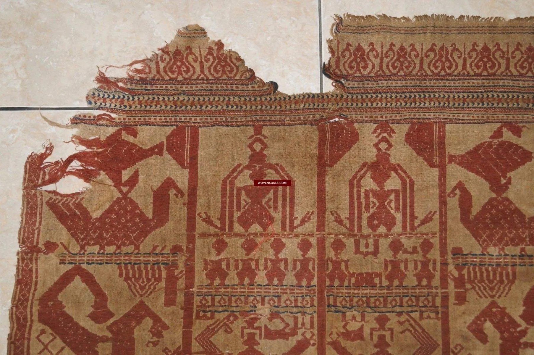 929 Superb Antique Semangka Tampan Shipcloth Sumatra Textile - 1700s