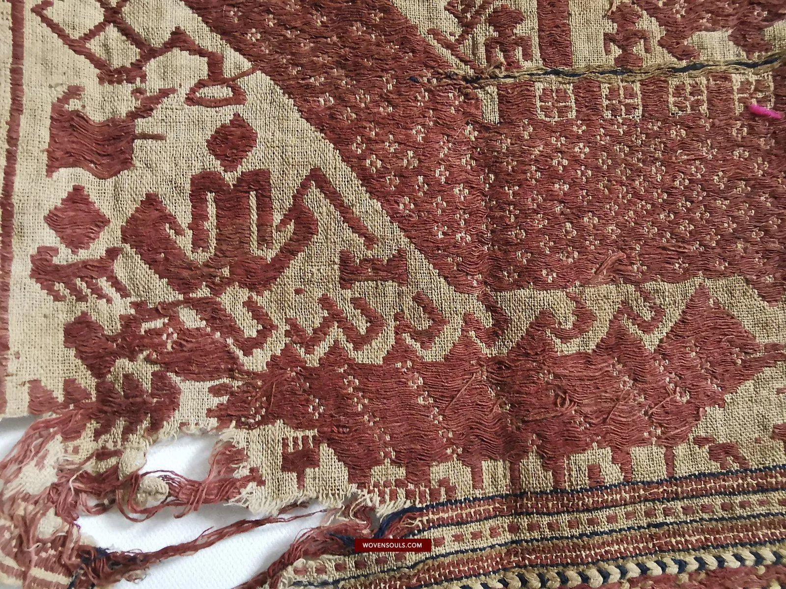 929 Superb Antique Semangka Tampan Shipcloth Sumatra Textile - 1700s