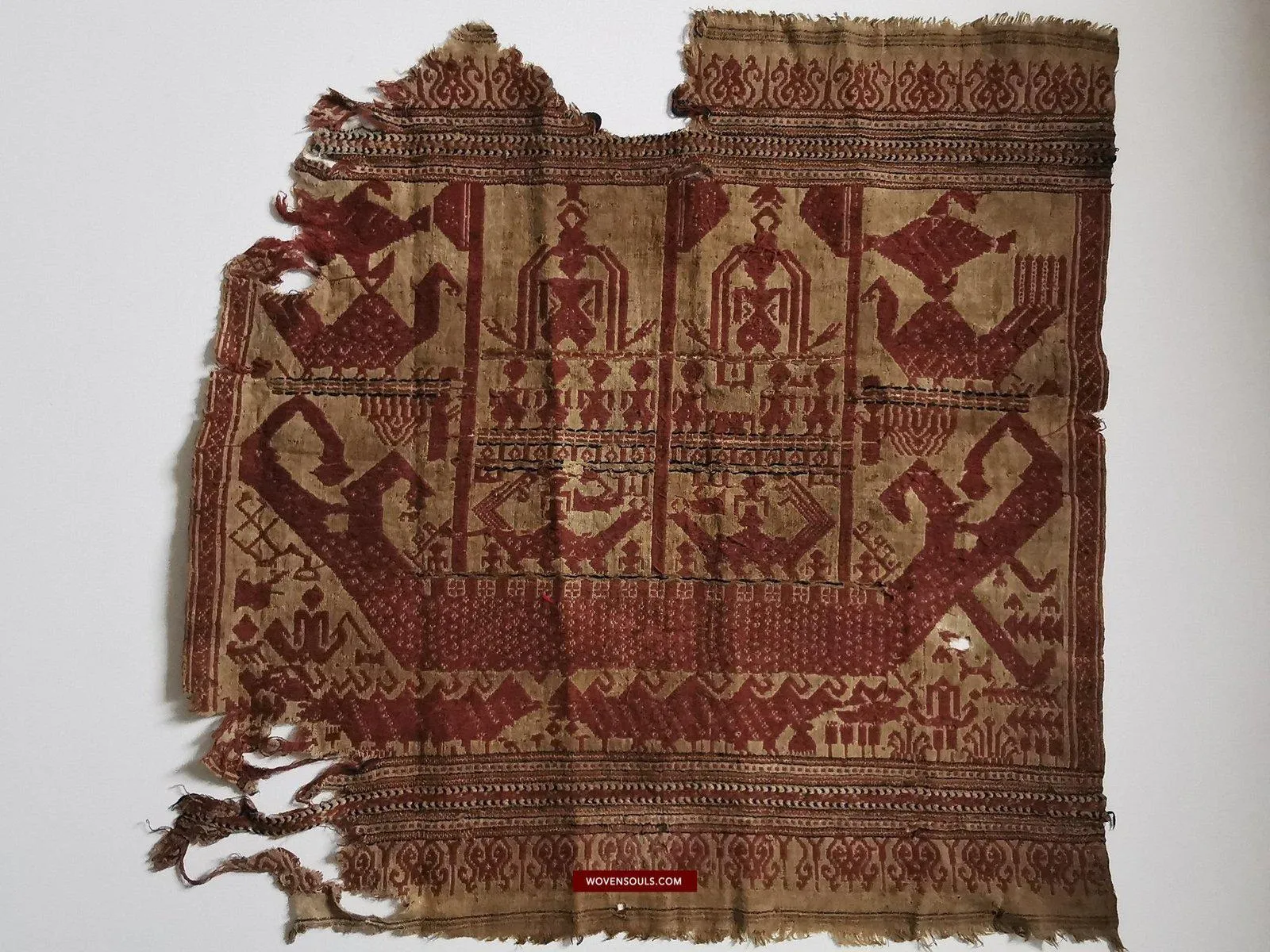 929 Superb Antique Semangka Tampan Shipcloth Sumatra Textile - 1700s