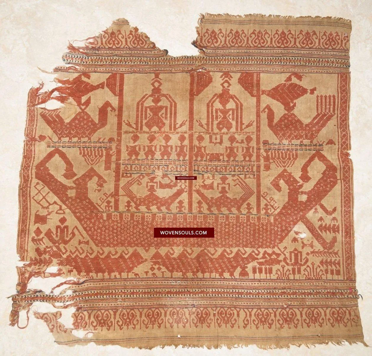 929 Superb Antique Semangka Tampan Shipcloth Sumatra Textile - 1700s