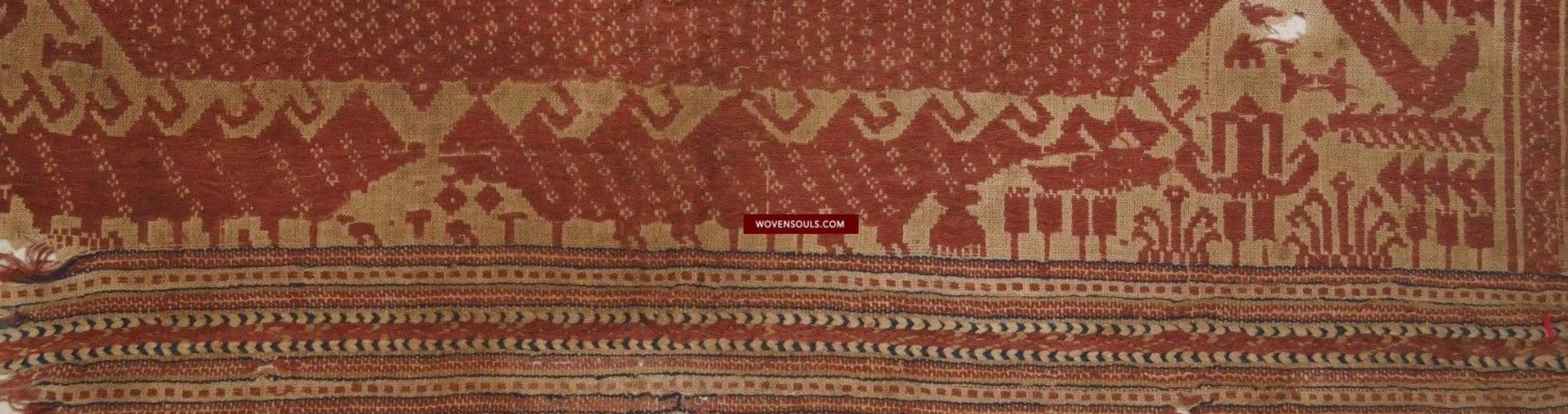929 Superb Antique Semangka Tampan Shipcloth Sumatra Textile - 1700s