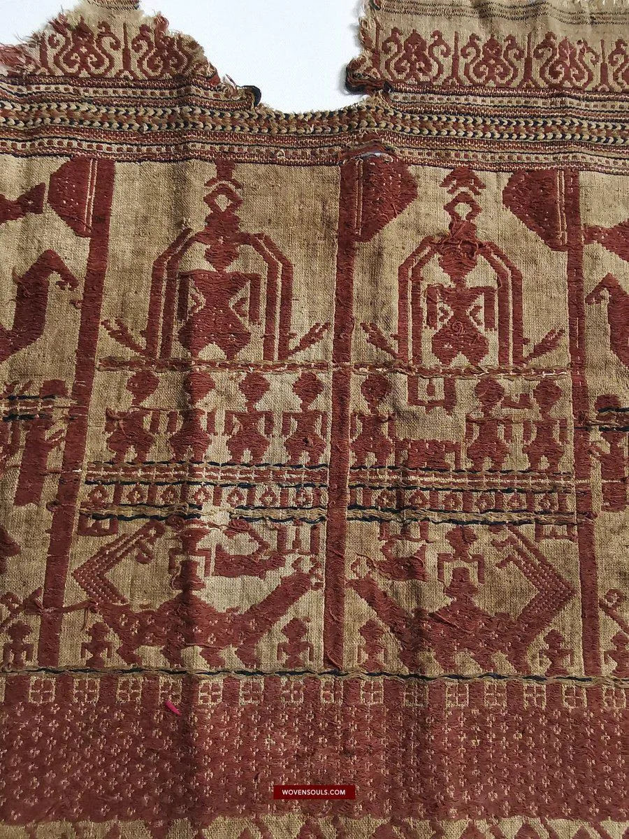 929 Superb Antique Semangka Tampan Shipcloth Sumatra Textile - 1700s