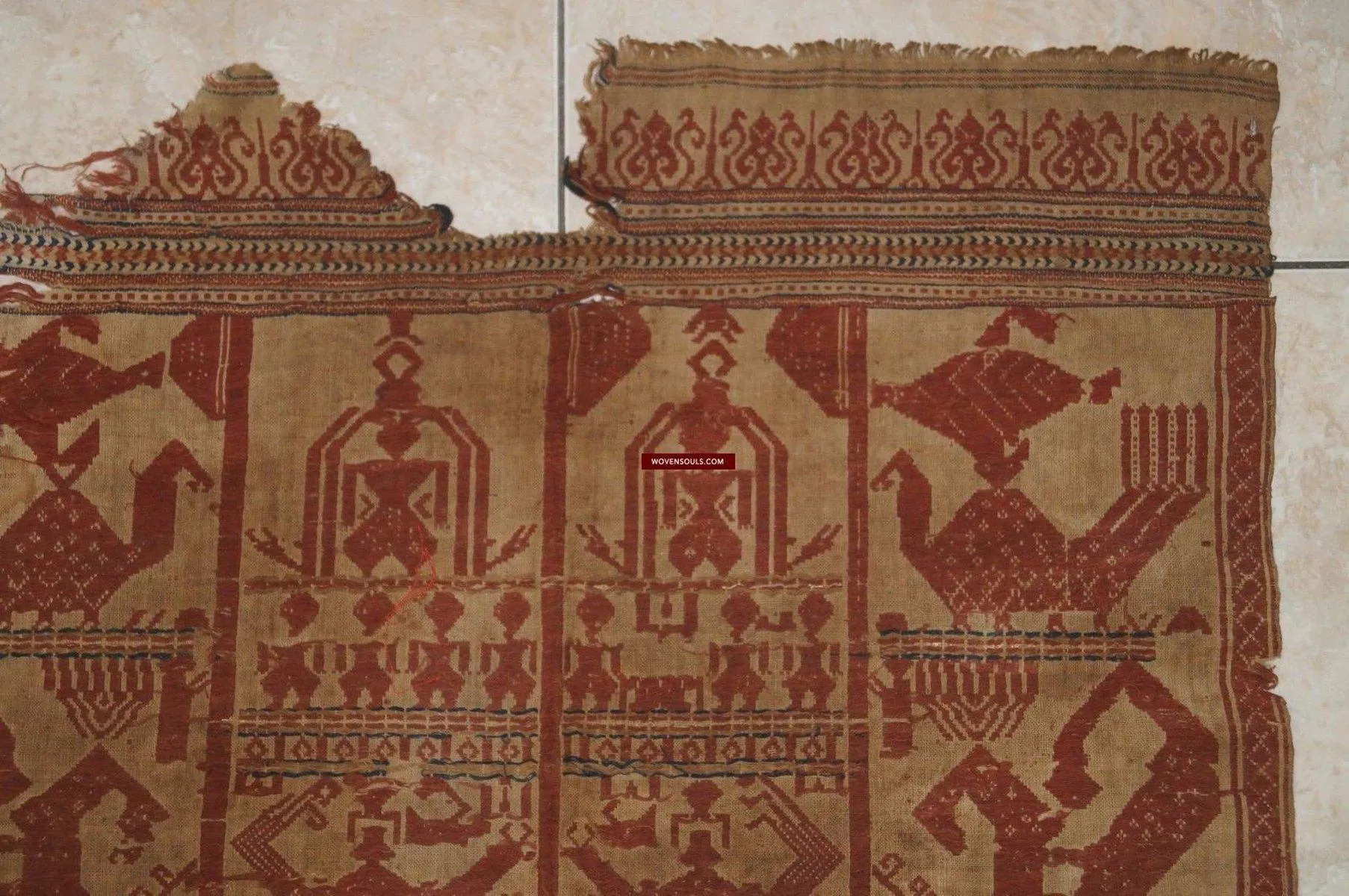 929 Superb Antique Semangka Tampan Shipcloth Sumatra Textile - 1700s