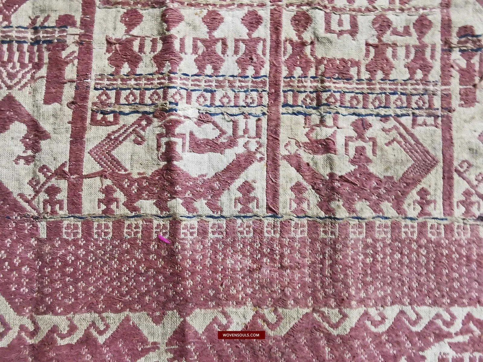 929 Superb Antique Semangka Tampan Shipcloth Sumatra Textile - 1700s
