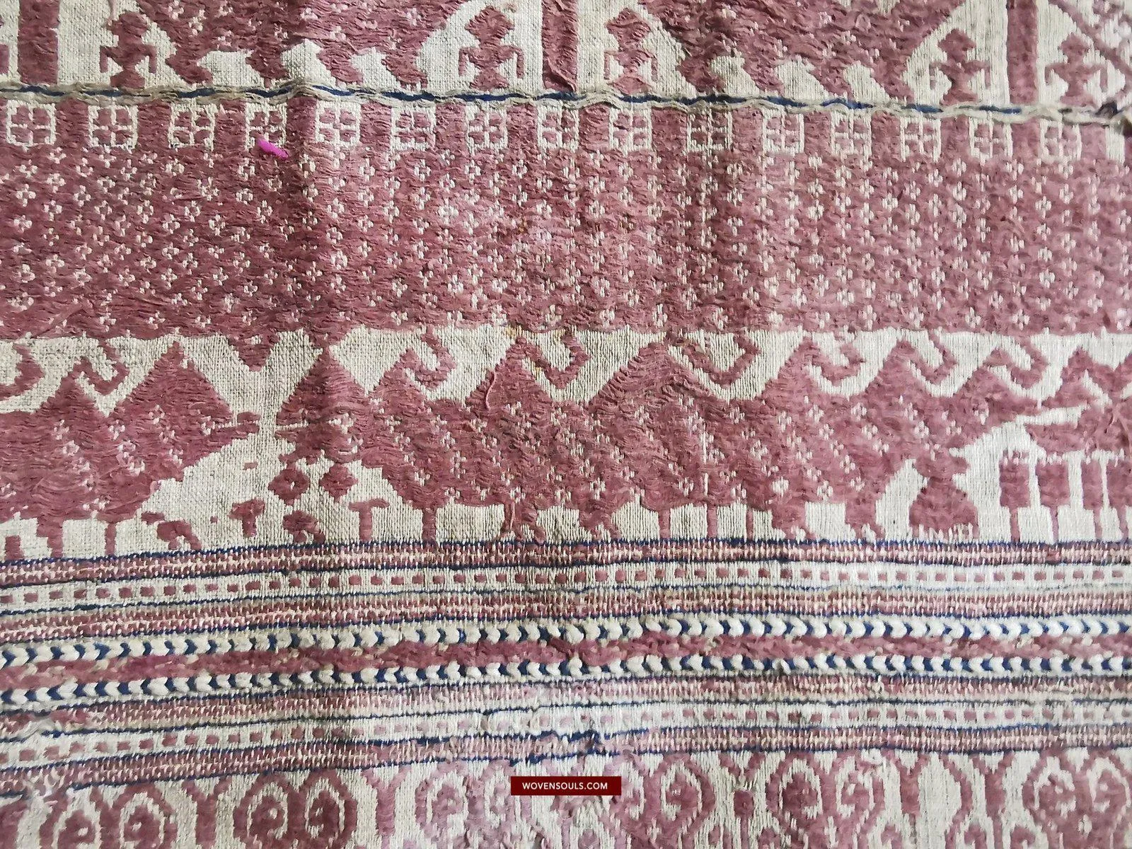 929 Superb Antique Semangka Tampan Shipcloth Sumatra Textile - 1700s