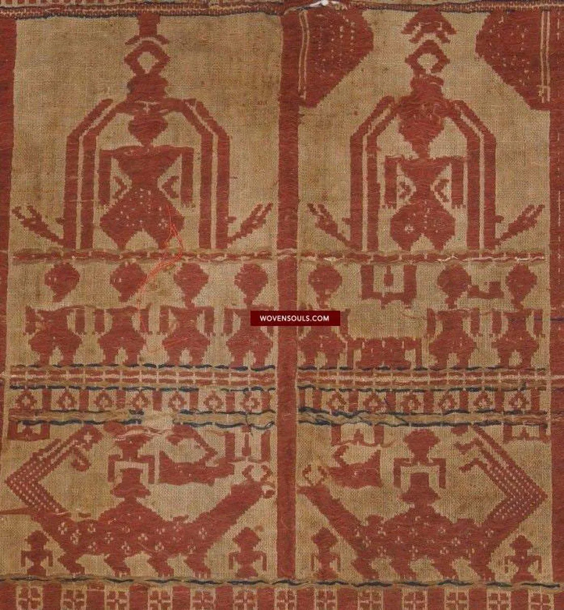 929 Superb Antique Semangka Tampan Shipcloth Sumatra Textile - 1700s