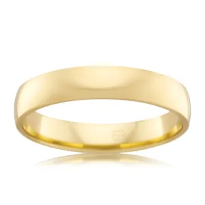 9ct Yellow Gold 4mm Crescent Ring. Size W