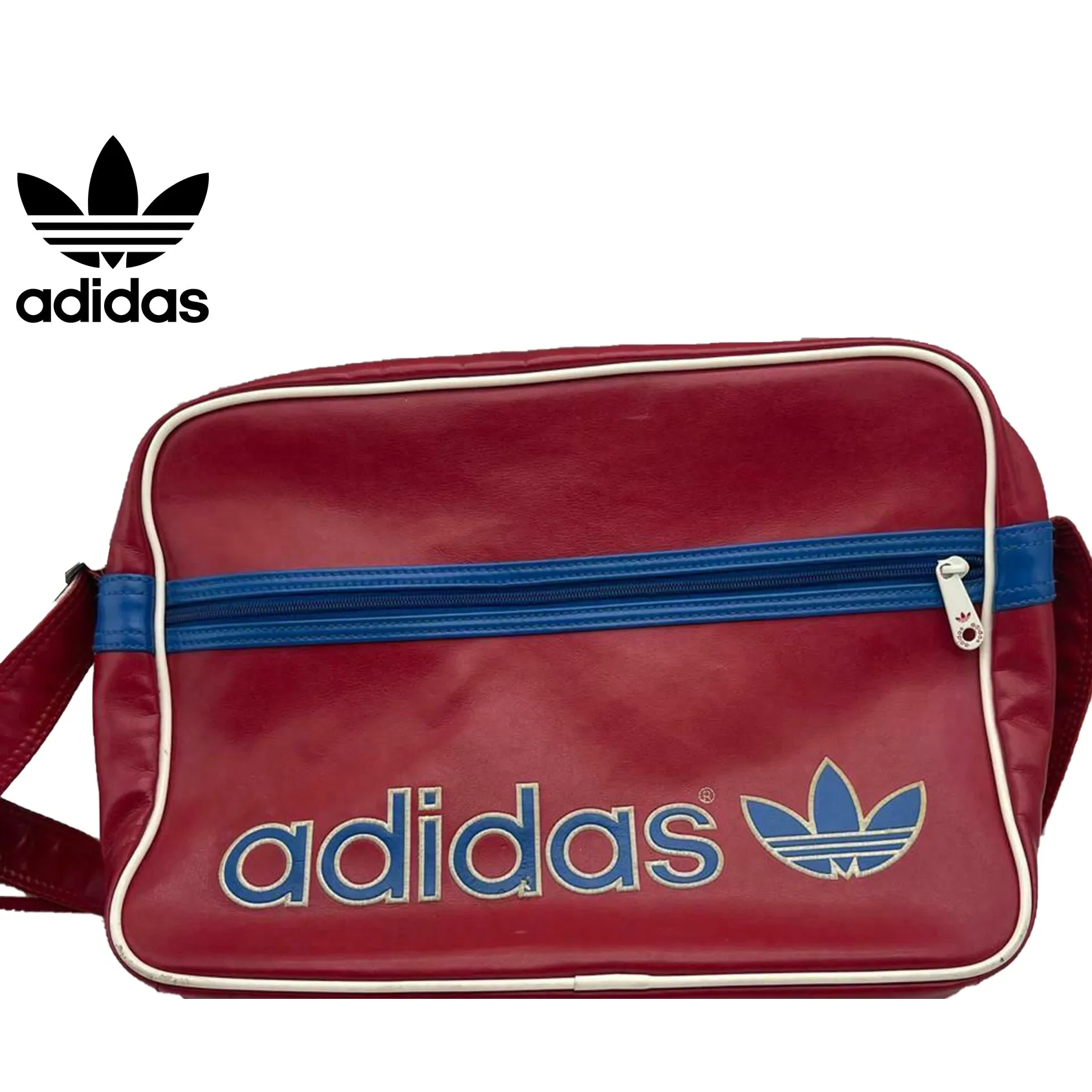 Adidas Unisex Sport Gym Messenger Bag Dark Red Cross Body Shoulder Vintage