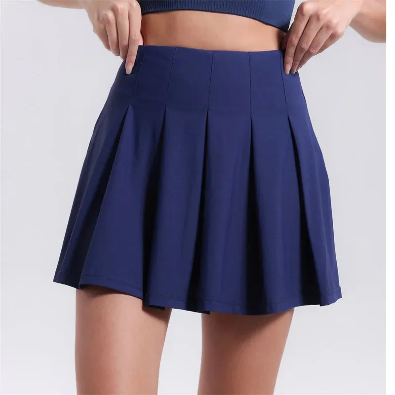 Aiithuug Crease Resistant Tennis Skorts with Pockets and Pleats