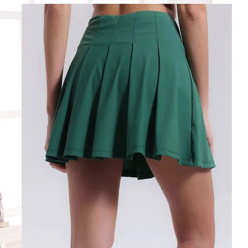 Aiithuug Crease Resistant Tennis Skorts with Pockets and Pleats