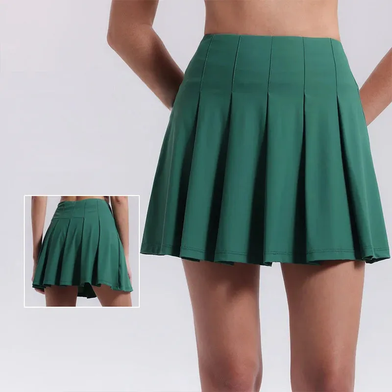 Aiithuug Crease Resistant Tennis Skorts with Pockets and Pleats