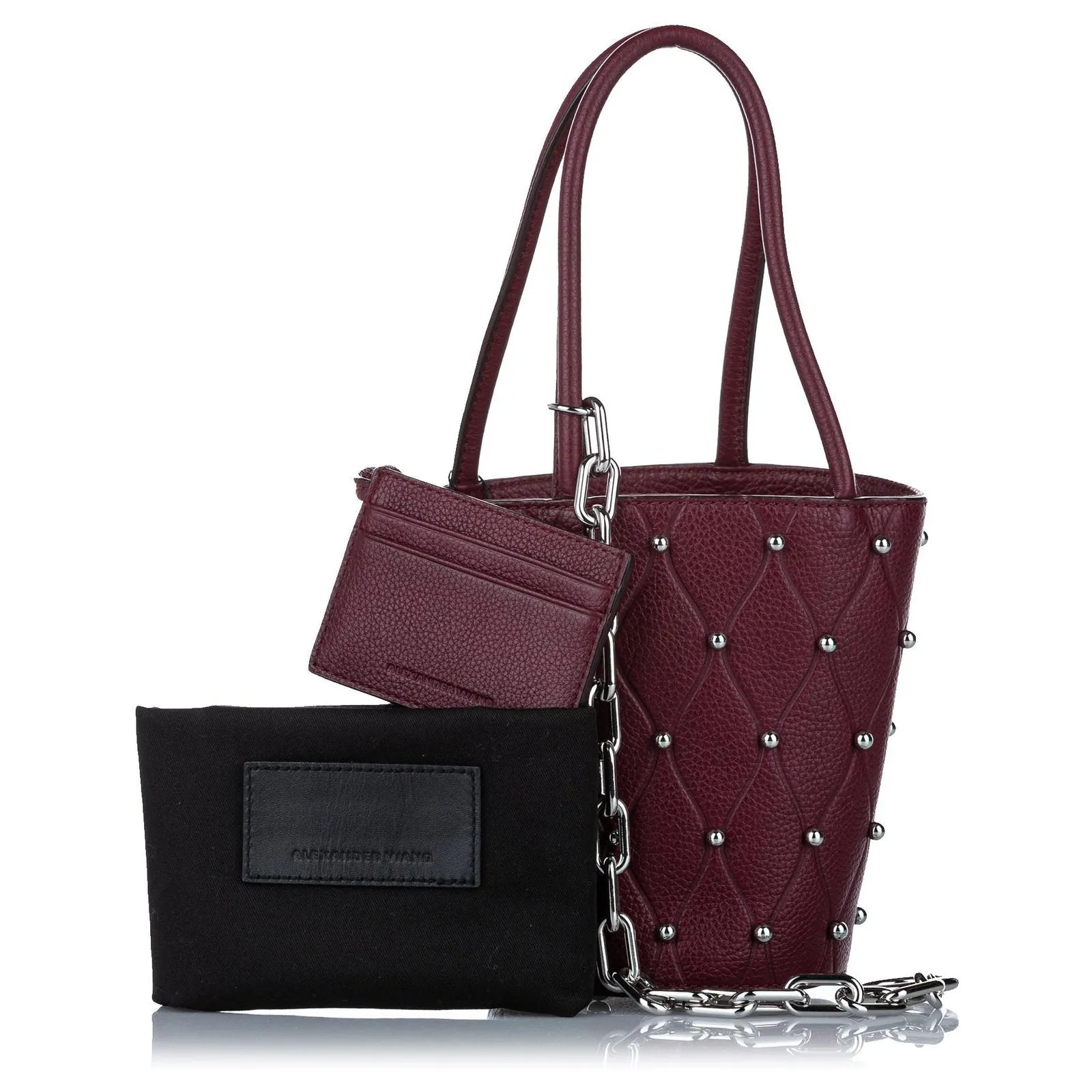 ALEXANDER WANG CALFSKIN STUDDED MINI ROXY BUCKET BAG