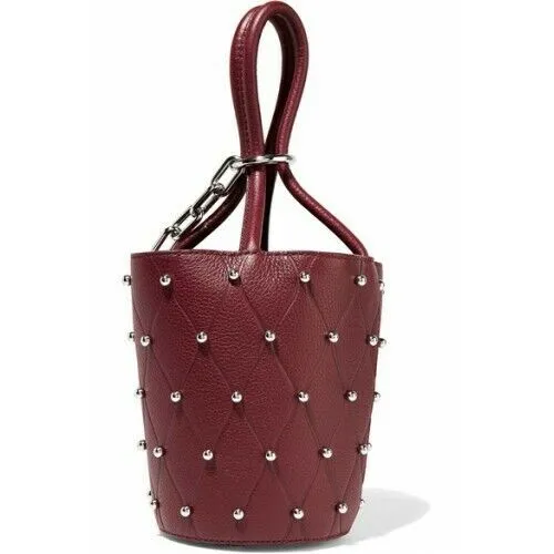 ALEXANDER WANG CALFSKIN STUDDED MINI ROXY BUCKET BAG