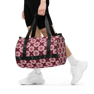 All-over print gym bag - Arabesque Flower in Rouge