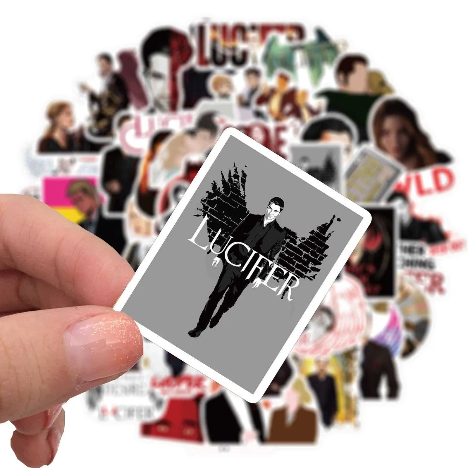 American Drama Sticker Suitcase Set - Graffiti Lucifer Design