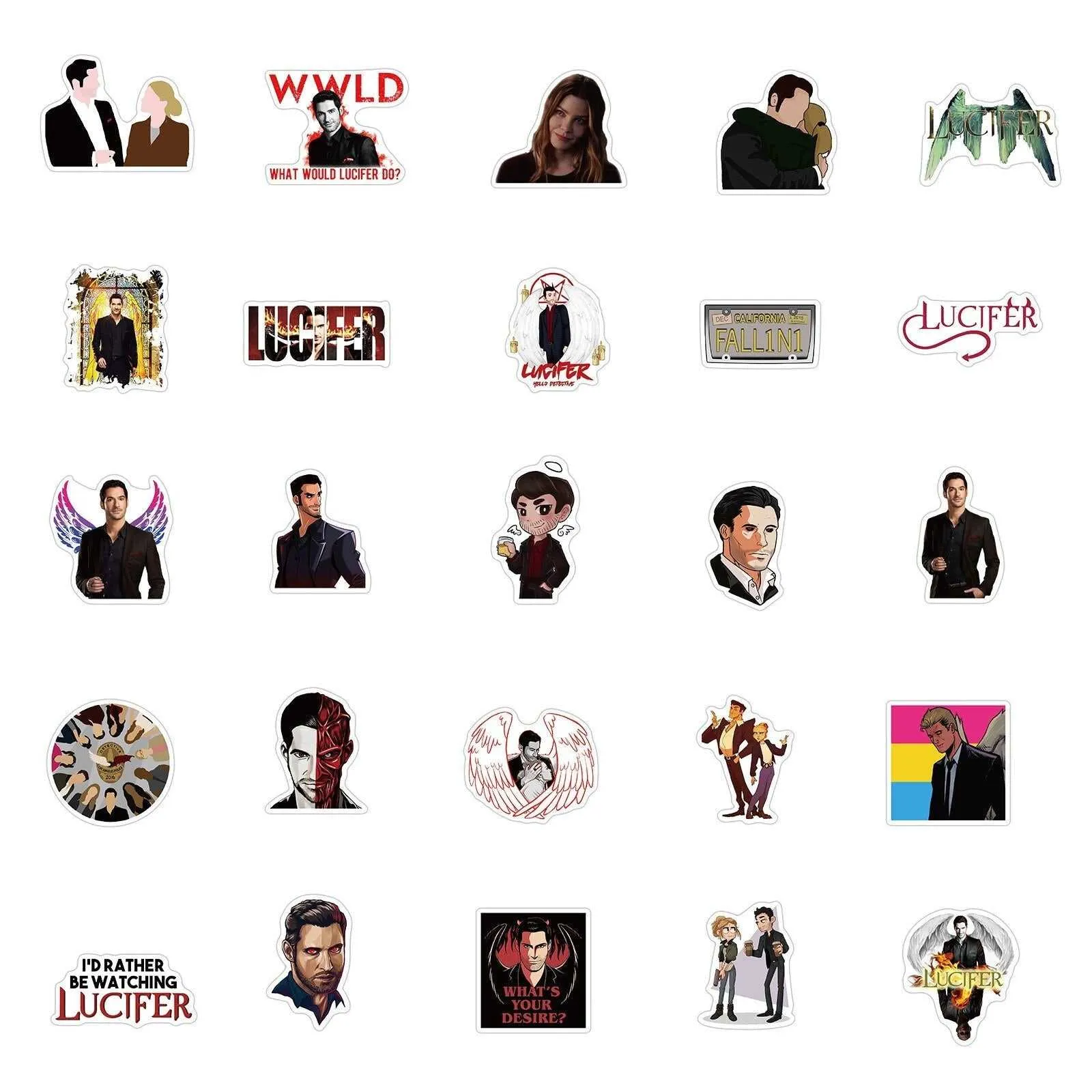 American Drama Sticker Suitcase Set - Graffiti Lucifer Design