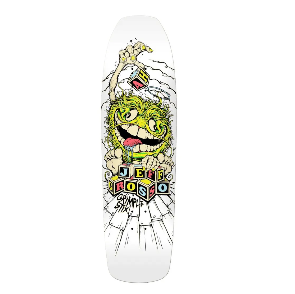 Anti Hero Grimple Stix Grosso Skateboard Deck 9.25 - White