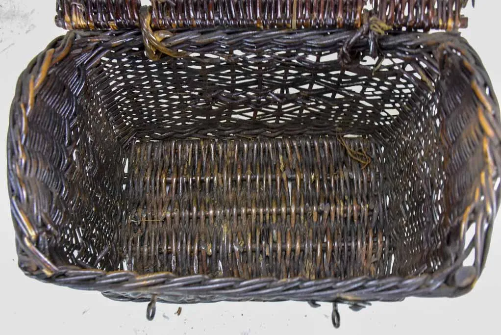 Antique French picnic basket - black wicker