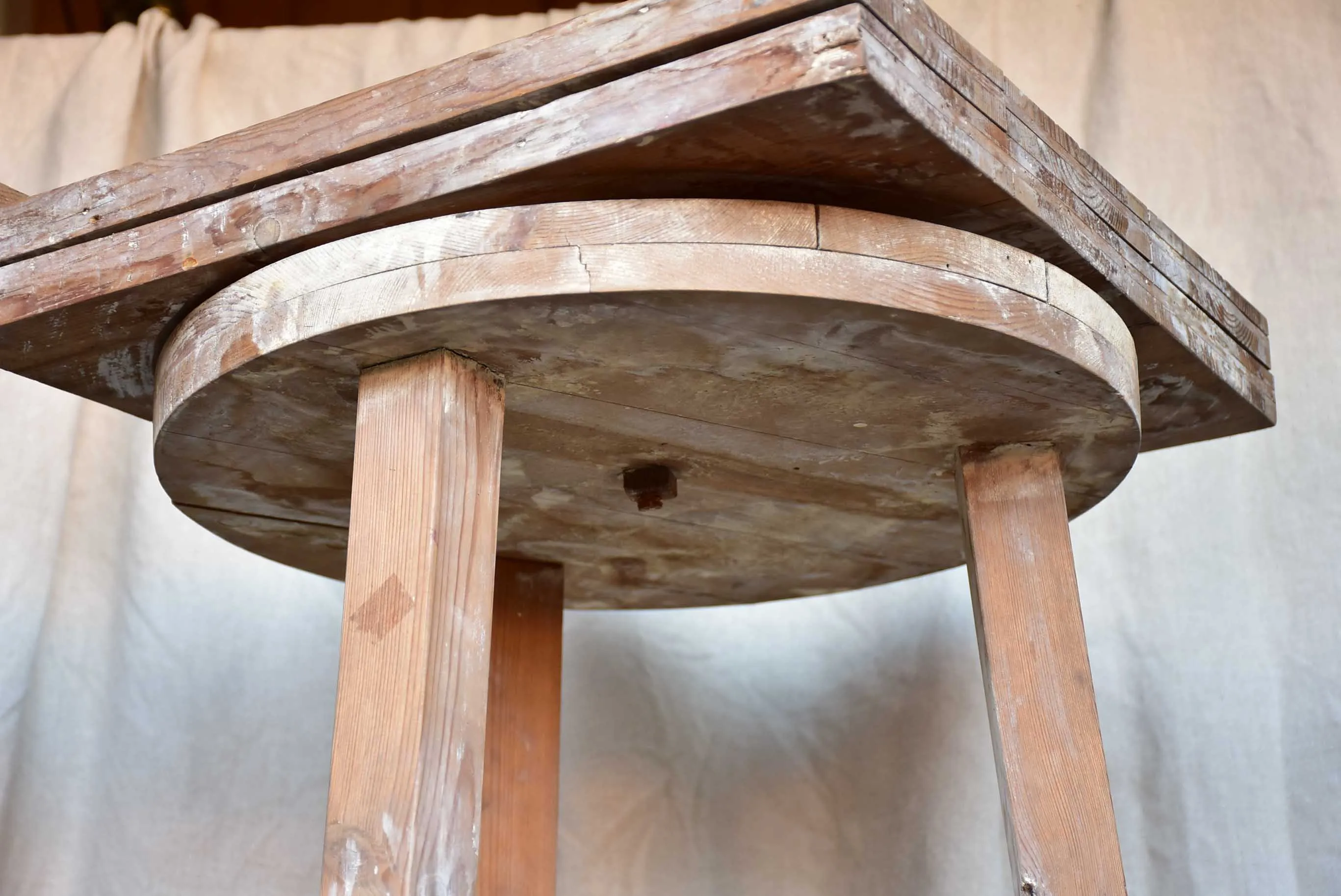 Antique French sculptor's turn table - tall
