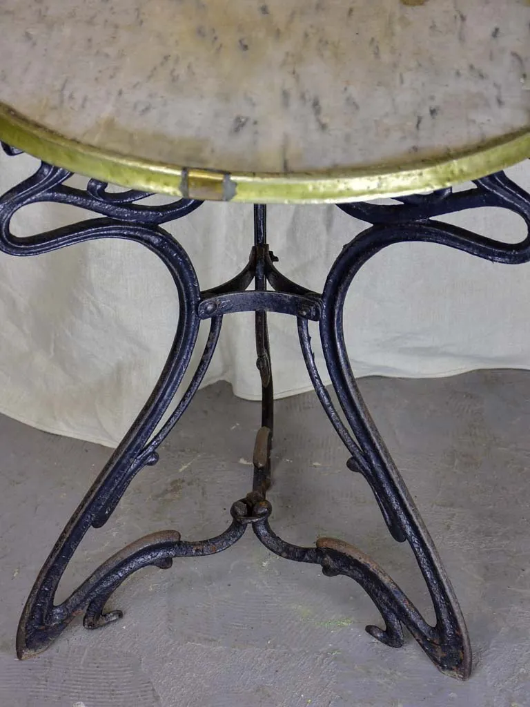 Art Nouveau garden table with marble top