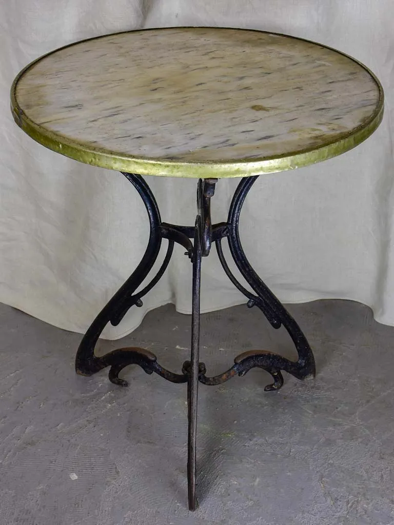 Art Nouveau garden table with marble top