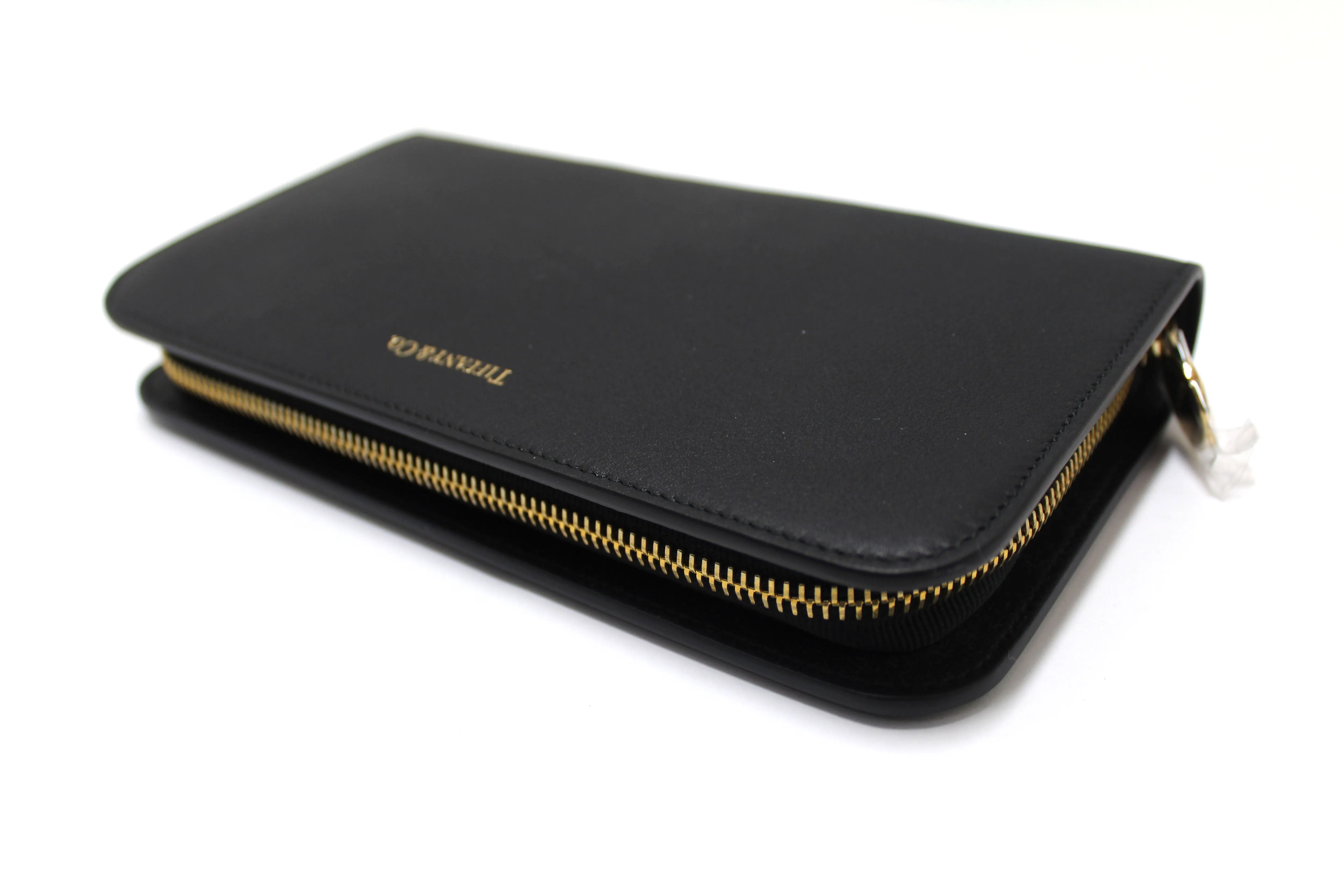 Authentic NEW Tiffany & Co. Black Calfskin Leather Large Long Zippy Wallet